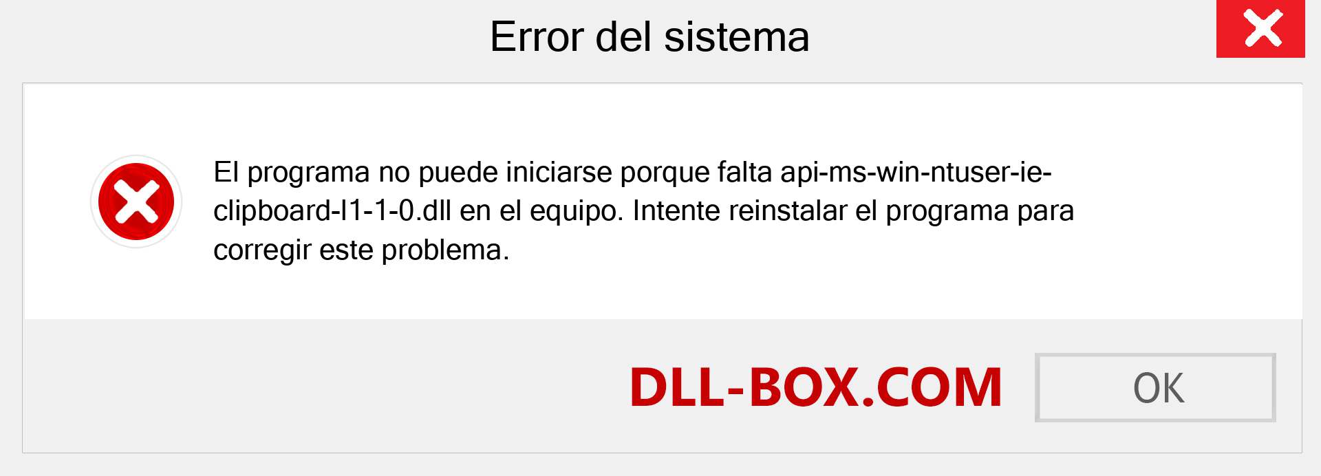 ¿Falta el archivo api-ms-win-ntuser-ie-clipboard-l1-1-0.dll ?. Descargar para Windows 7, 8, 10 - Corregir api-ms-win-ntuser-ie-clipboard-l1-1-0 dll Missing Error en Windows, fotos, imágenes